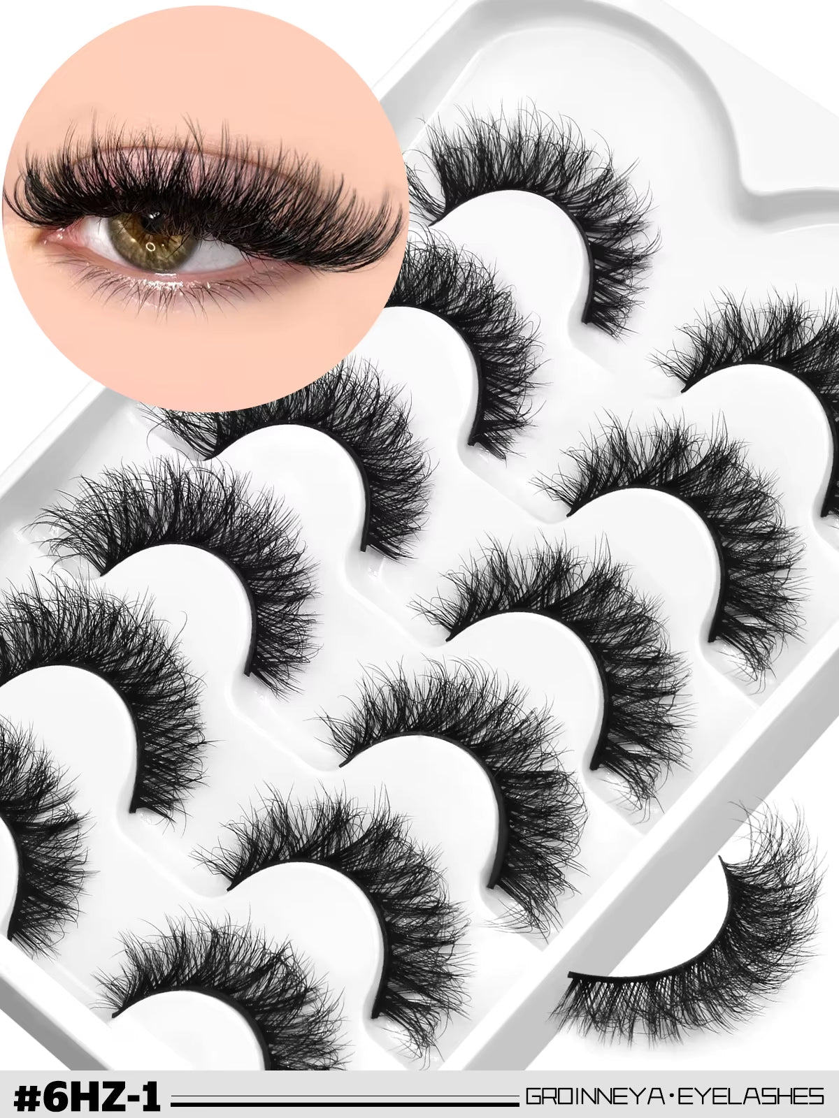 3D Mink Lashes Cat Eyelashes Fluffy Wispy Volume Lashes Natural Feathery Effect Lightweight Flexible Band Fake Lashes