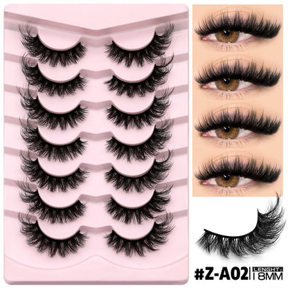 3D Mink Lashes Cat Eyelashes Fluffy Wispy Volume Lashes Natural Feathery Effect Lightweight Flexible Band Fake Lashes