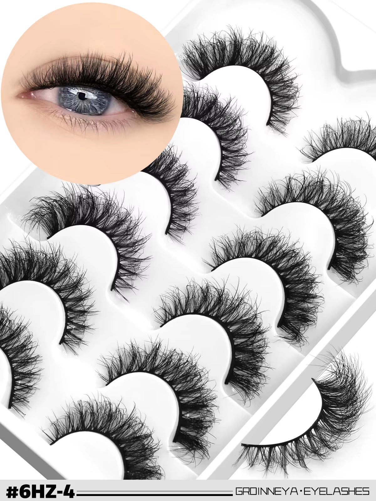 3D Mink Lashes Cat Eyelashes Fluffy Wispy Volume Lashes Natural Feathery Effect Lightweight Flexible Band Fake Lashes