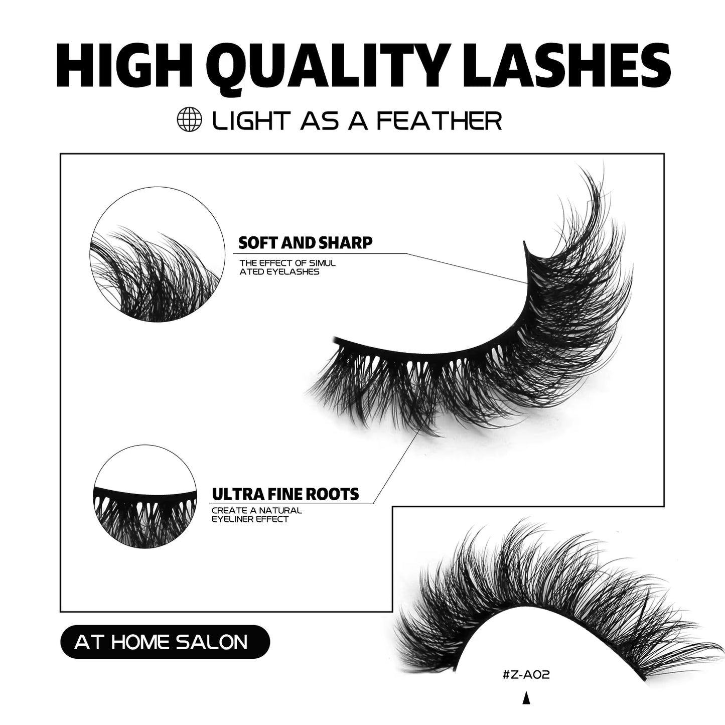 3D Mink Lashes Cat Eyelashes Fluffy Wispy Volume Lashes Natural Feathery Effect Lightweight Flexible Band Fake Lashes