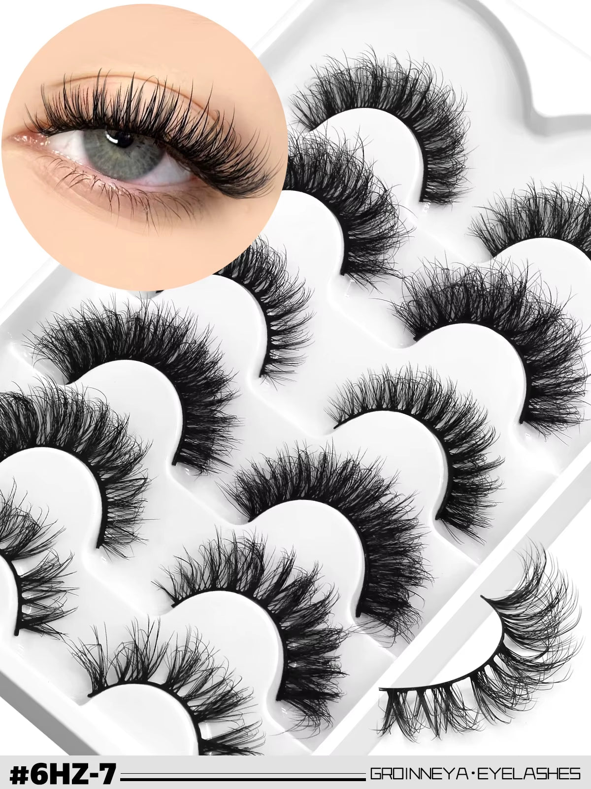 3D Mink Lashes Cat Eyelashes Fluffy Wispy Volume Lashes Natural Feathery Effect Lightweight Flexible Band Fake Lashes