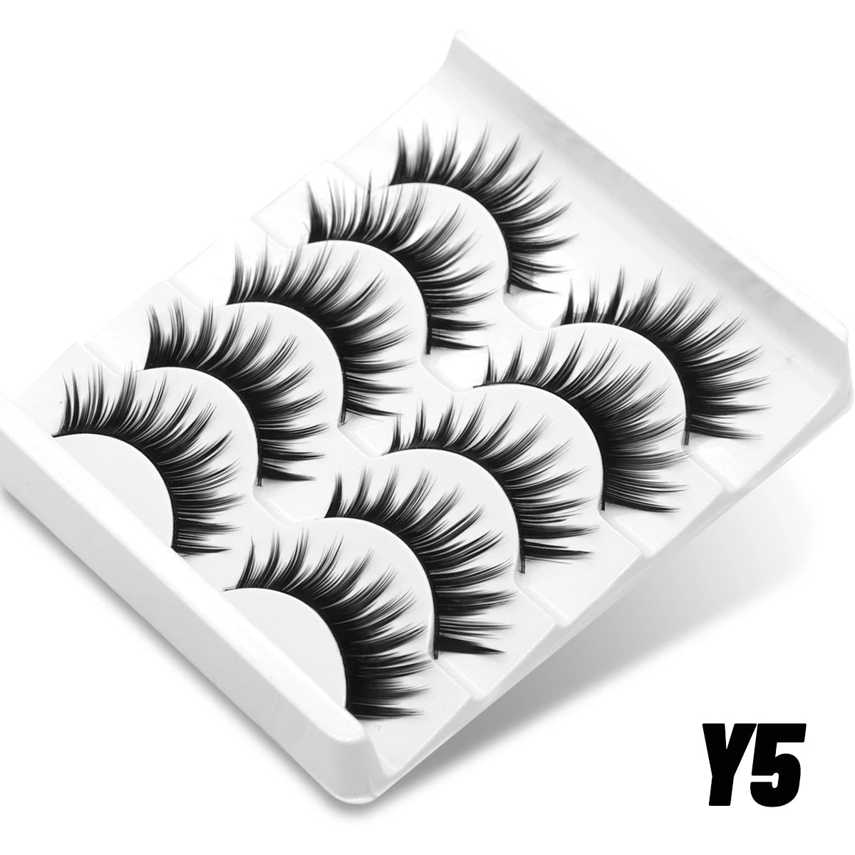 3D Mink Lashes Cat Eyelashes Fluffy Wispy Volume Lashes Natural Feathery Effect Lightweight Flexible Band Fake Lashes