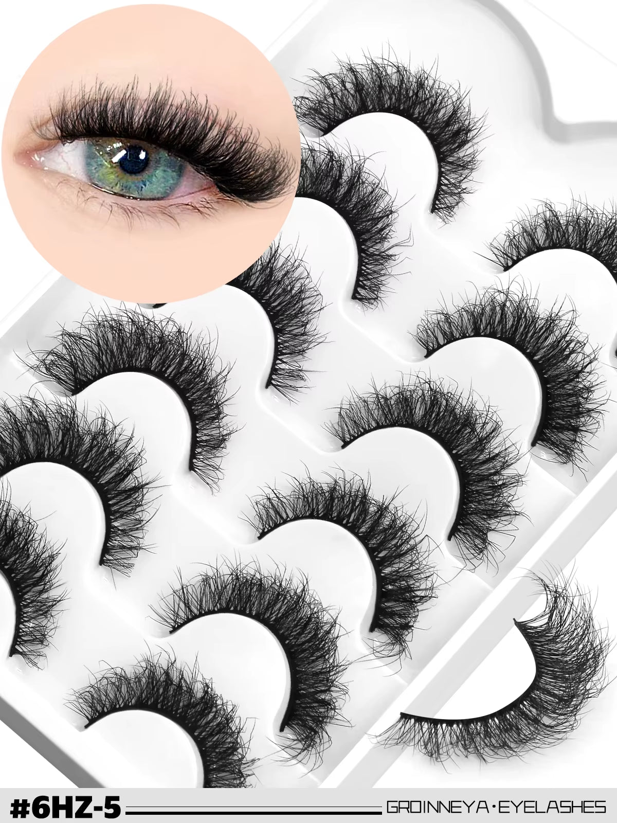3D Mink Lashes Cat Eyelashes Fluffy Wispy Volume Lashes Natural Feathery Effect Lightweight Flexible Band Fake Lashes